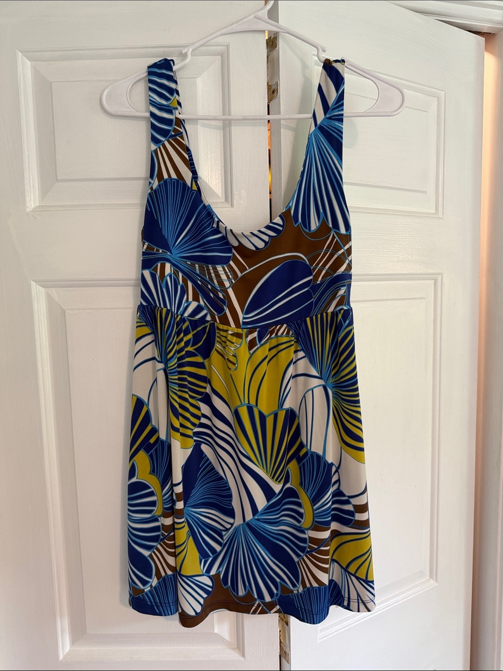 Arden B Blue, Yellow, Brown Floral Tank Dress